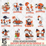 UTSA Roadrunners  Snoopy NCAA Bundle 12 SVG Svg Eps Dxf Png File, Digital Download