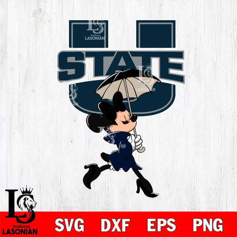 Utah State Aggies Fancy Minnie Svg Eps Dxf Png File, Digital Download, Instant Download