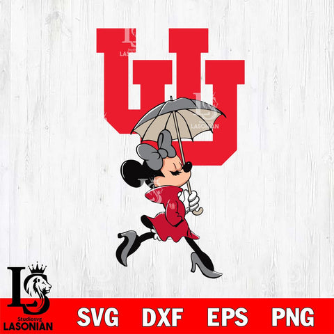 Utah Utes Fancy Minnie Svg Eps Dxf Png File, Digital Download, Instant Download