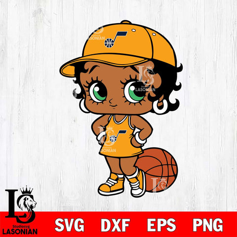 Utah Jazz Betty Boop NBA Svg Eps Dxf Png File, NBA svg, Digital Download, Instant Download