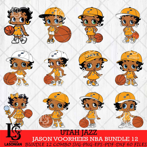 Utah Jazz Betty Boop NBA Bundle 12 SVG Svg Eps Dxf Png File,Bundle NBA svg, Digital Download, Instant Download