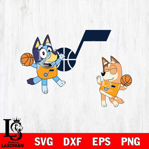 Utah Jazz Bluey & Bingo Svg Eps Dxf Png File, Digital Download, Instant Download