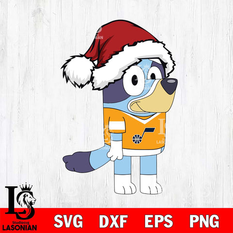 Utah Jazz Bluey Cartoon Christmas Svg Eps Dxf Png File, Digital Download, Instant Download