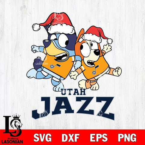 Utah Jazz Bluey Christmas Holiday Svg Eps Dxf Png File, Digital Download