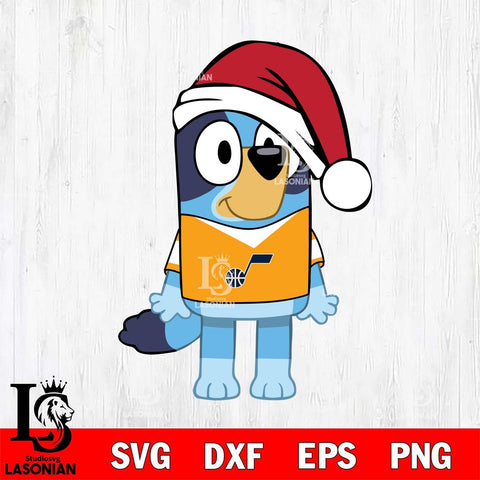 Utah Jazz Bluey Dog Christmas Svg Eps Dxf Png File, Digital Download, Instant Download