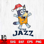 Utah Jazz Bluey Happy Christmas Svg Eps Dxf Png File, Digital Download