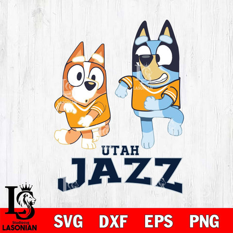 Utah Jazz Bluey with Chilli Dance Svg Eps Dxf Png File, Digital Download, Instant Download