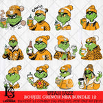 Utah Jazz Boujee Grinch NBA Bundle 12 SVG Eps Dxf Png File, Digital Download, Instant Download