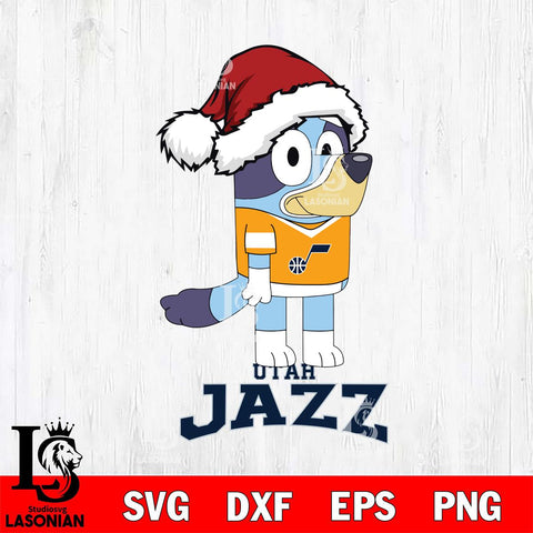 Utah Jazz Christmas Bluey Hat Svg , Christmas Svg , Bluey svg , Digital Download, dxf eps png pdf file