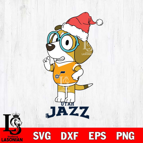 Utah Jazz Christmas Bluey Honey Sport Svg , Christmas Svg , Bluey svg , Digital Download, dxf eps png pdf file