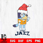 Utah Jazz Christmas Bluey Say Hi Svg , Christmas Svg , Bluey svg , Digital Download, dxf eps png pdf file