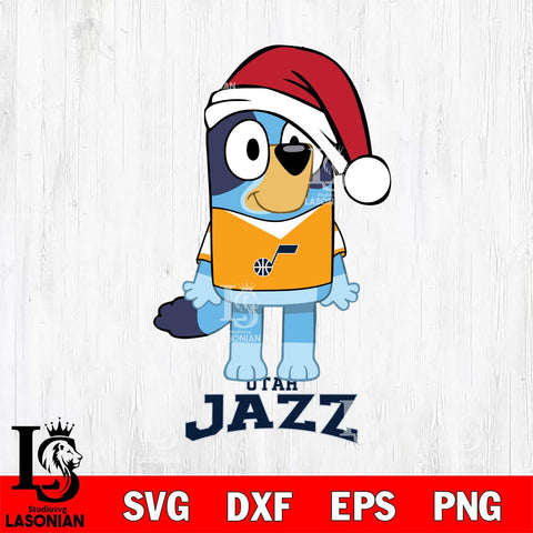 Utah Jazz Christmas Bluey Sport Svg , Christmas Svg , Bluey svg , Digital Download, dxf eps png pdf file