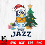 Utah Jazz Christmas Bluey Tree Sport Svg , Christmas Svg , Bluey svg , Digital Download, dxf eps png pdf file