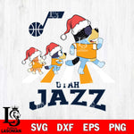 Utah Jazz Christmas Family Bluey Walking Svg , Christmas Svg , Bluey svg , Digital Download, dxf eps png pdf file