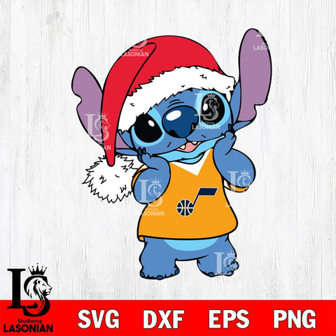 Utah Jazz Cute Stitch Christmas Svg Dxf Eps Png file, Digital download,Clipart, Cut Files Cricut , Silhouette