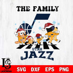 Utah Jazz Family Bluey Christmas Svg Eps Dxf Png File, Digital Download