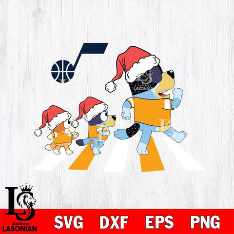 Utah Jazz Family Bluey Walking Christmas Svg Eps Dxf Png File, Digital Download, Instant Download