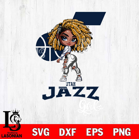 Utah Jazz Fan Girl Svg Eps Dxf Png File, Digital Download, Instant Download