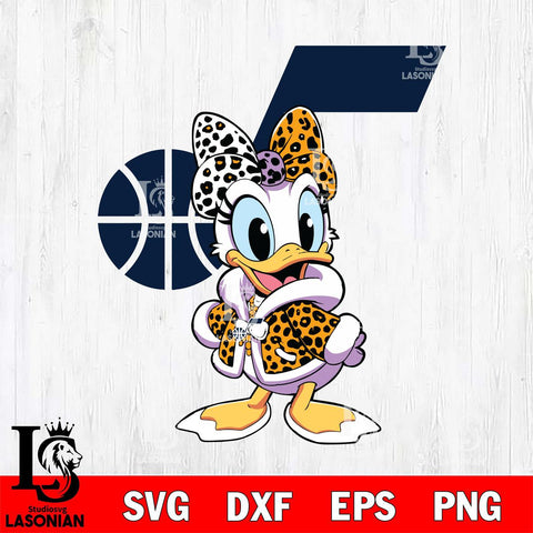 Utah Jazz Fancy Daisy Duck Disney Svg Eps Dxf Png File, Digital Download, Instant Download