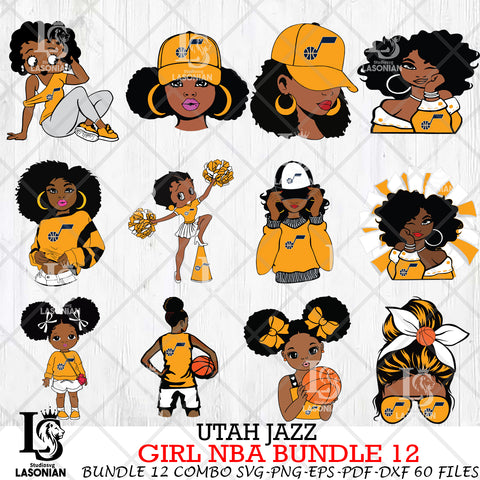 Utah Jazz Girl NBA Bundle 12 Svg Eps Dxf Png File, Digital Download, Instant Download