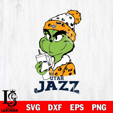 Utah Jazz Grinch Bougie Leopard Svg Eps Dxf Png File, Digital Download, Instant Download