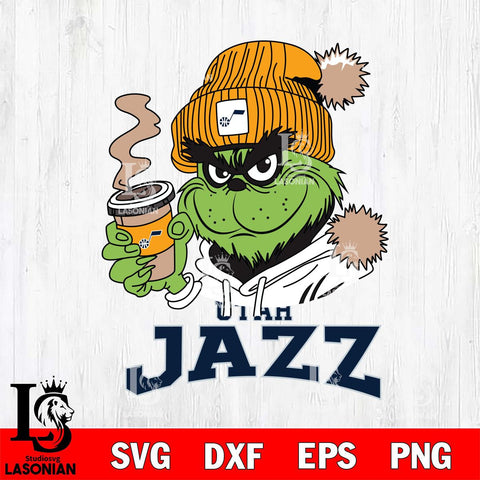 Utah Jazz Grinch Cofffe Hoodie Cut Files Cricut, Svg Dxf Eps Png file , Silhouette