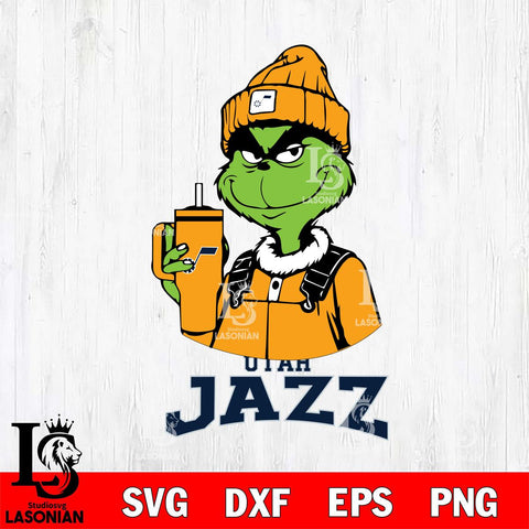 Utah Jazz Grinch Football Christmas Cut Files Cricut, Svg Dxf Eps Png file , Silhouette