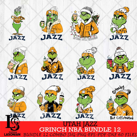 Utah Jazz Grinch NBA Bundle 12 SVG Eps Dxf Png File, Digital Download, Instant Download