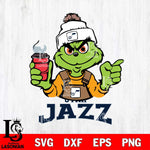 Utah Jazz Grinch with coffee Svg Eps Dxf Png File, Digital Download, Instant Download