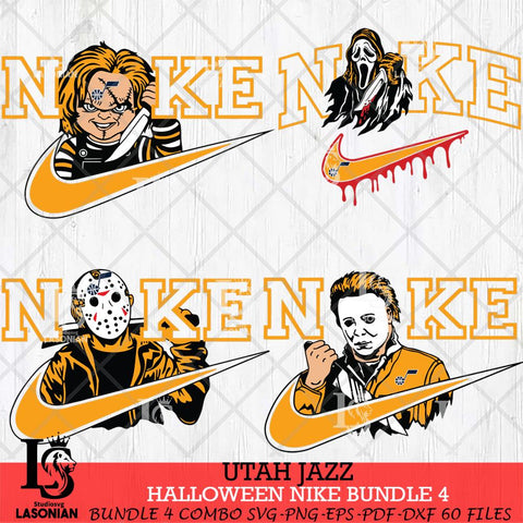 Utah Jazz Halloween Nike NBA Bundle 4 Svg Eps Dxf Png File, Digital Download, Instant Download