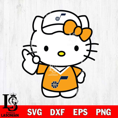 Utah Jazz Hello Kitty basketball 2 Svg Eps Dxf Png File, Digital Download, Instant Download