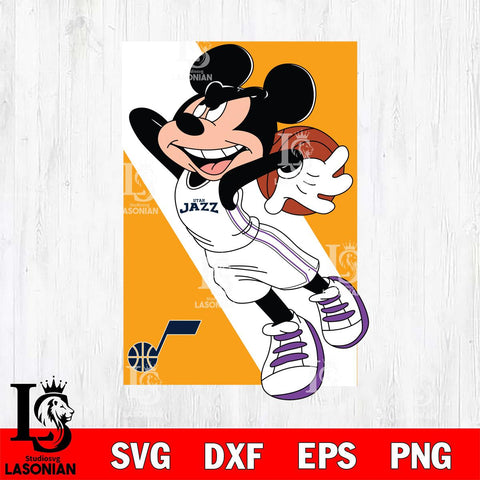 Utah Jazz Mickey Minne 6 Nba Svg Eps Dxf Png File, NBA svg, Digital Download, Instant Download