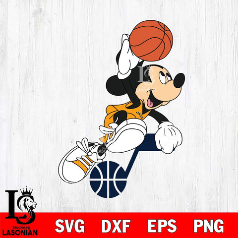 Utah Jazz Mickey Minne 8 Nba Svg Eps Dxf Png File, NBA svg, Digital Download, Instant Download