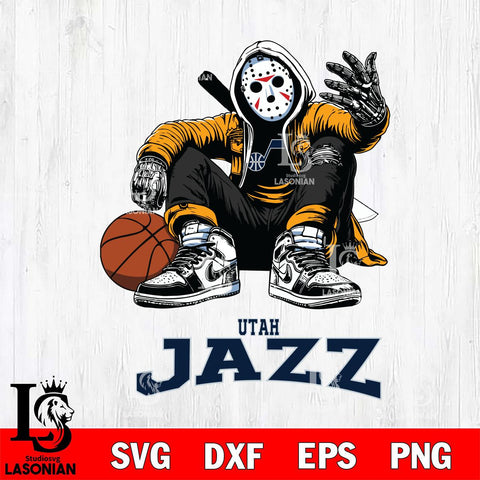 Utah Jazz NBA Jason Voorhees Halloween SVG Svg Eps Dxf Png File, Digital Download, Instant Download