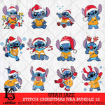 Utah Jazz Stitch Christmas NBA Bundle 12 SVG DXF EPS PNG file,Bundle NBA Svg, Digital download, Cut file