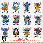 Utah Jazz Stitch Horror Bundle 12 SVG Svg Eps Dxf Png File, Bundle NBA svg, Digital Download, Instant Download