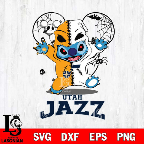 Utah Jazz Stitch Horror Halloween 2 Svg Eps Dxf Png File, Digital Download, Instant Download