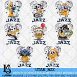 Utah Jazz Stitch Horror Halloween NBA Bundle Svg Eps Dxf Png File, Digital Download, Instant Download