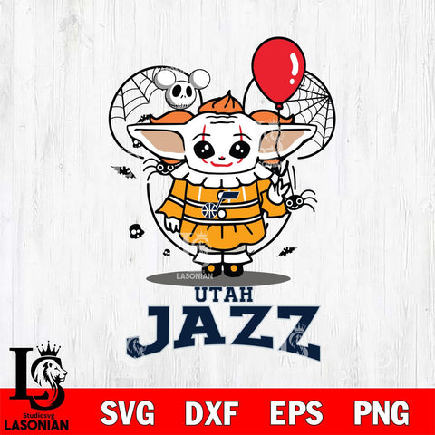 Utah Jazz Stitch Pennywise Halloween Svg Eps Dxf Png File, Digital Download, Instant Download