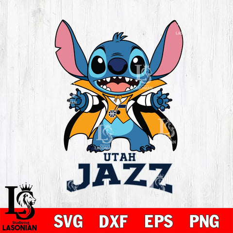 Utah Jazz Stitch Vampire halloween Svg Eps Dxf Png File, NBA svg, Digital Download, Instant Download