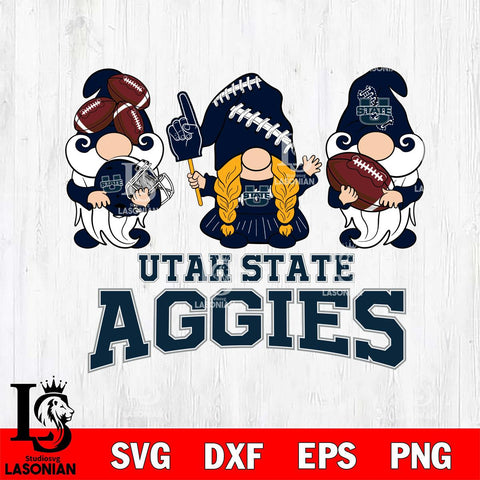 Utah State Aggies 3 Gnomes Football Svg Eps Dxf Png File, Digital Download, Instant Download