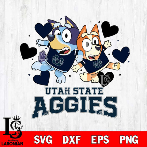 Utah State Aggies Bluey & Bingo 10 Svg Eps Dxf Png File, NCAA svg, Digital Download, Instant Download