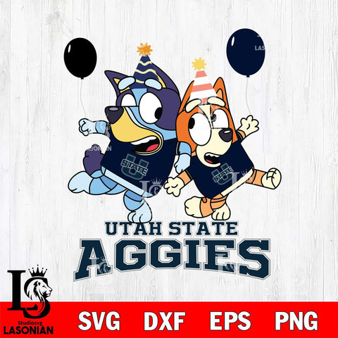 Utah State Aggies Bluey & Bingo 2 Svg Eps Dxf Png File, NCAA svg, Digital Download, Instant Download