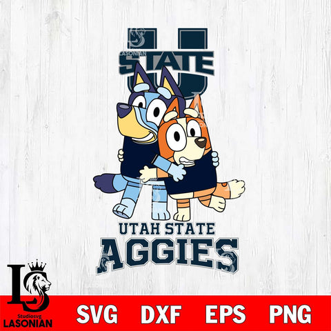 Utah State Aggies Bluey & Bingo 3 Svg Eps Dxf Png File, NCAA svg, Digital Download, Instant Download