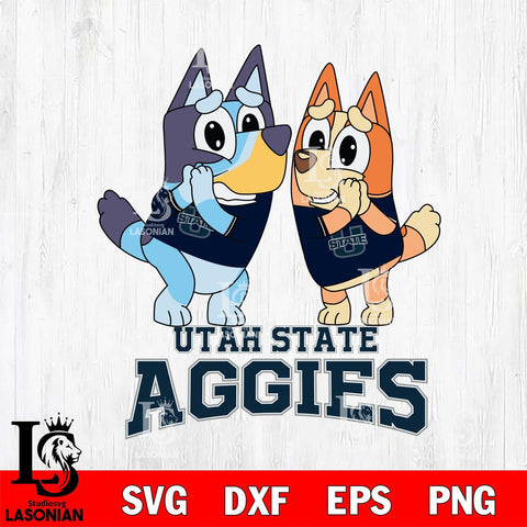 Utah State Aggies Bluey & Bingo 5 Svg Eps Dxf Png File, NCAA svg, Digital Download, Instant Download