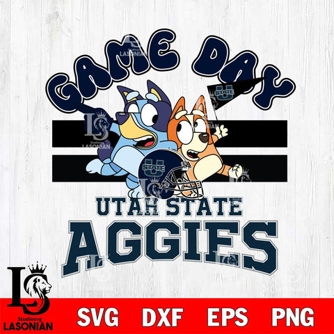 Utah State Aggies Bluey & Bingo 9 Svg Eps Dxf Png File, NCAA svg, Digital Download, Instant Download