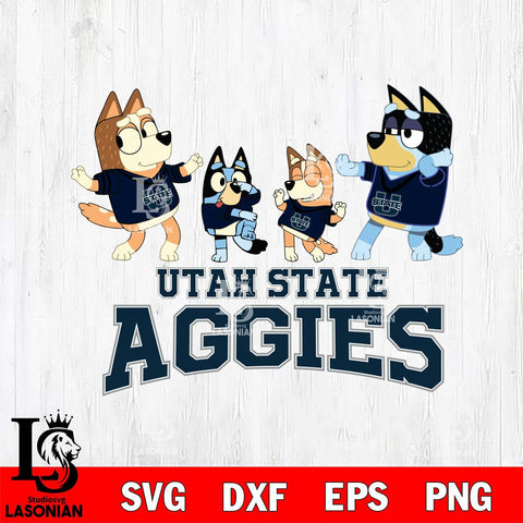 Utah State Aggies Bluey Dance Squats Svg Eps Dxf Png File, Digital Download, Instant Download