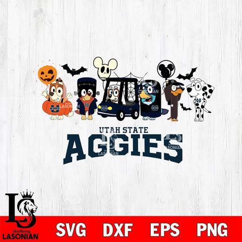 Utah State Aggies Bluey Halloween Svg Eps Dxf Png File, Digital Download, Instant Download