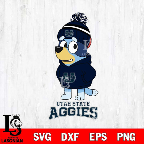 Utah State Aggies Bluey Hoodie rugby Svg Eps Dxf Png File, Digital Download ,Instant Download, Cricut File