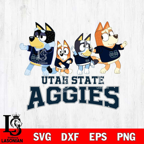 Utah State Aggies Bluey Mode Dance Squats Svg Eps Dxf Png File, Digital Download, Instant Download